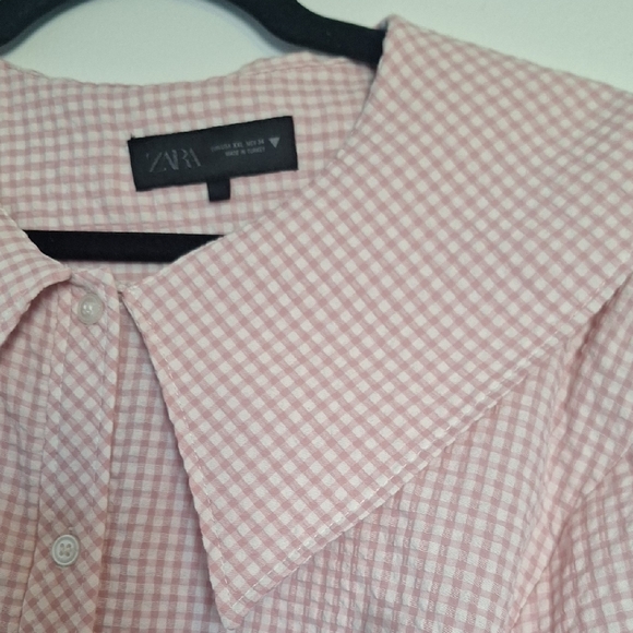 Zara Pink Gingham Women's Blouse - Picture 2 of 2